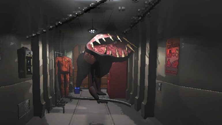 The Eyeless Dog chasing the player in Lethal Company