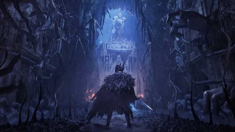 Lords of the Fallen character stood in an Umbral room
