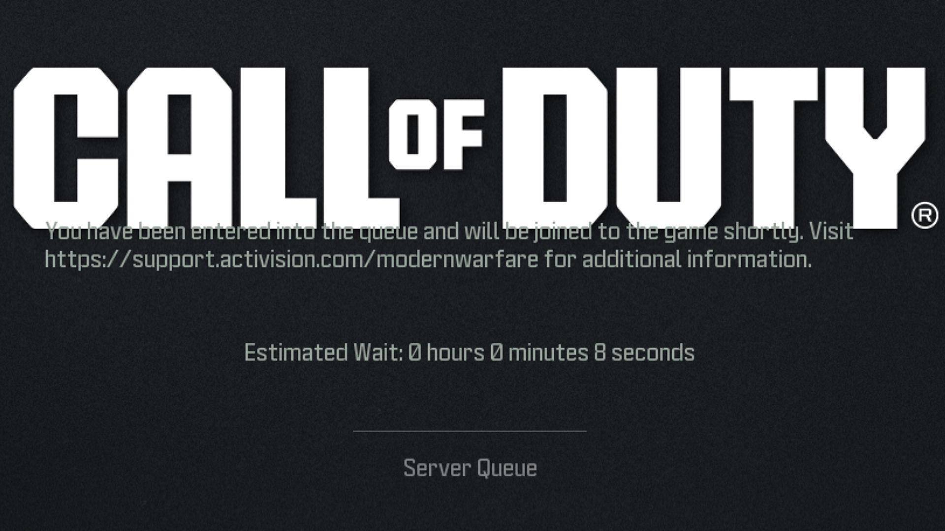MW3 Server Queue error