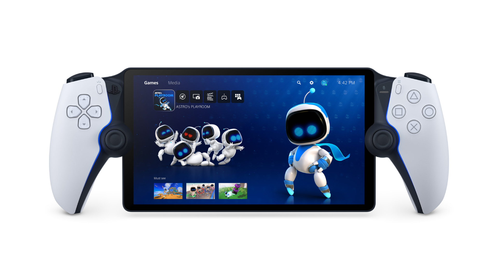 PlayStation Portal with Astro's Playroom on Screen