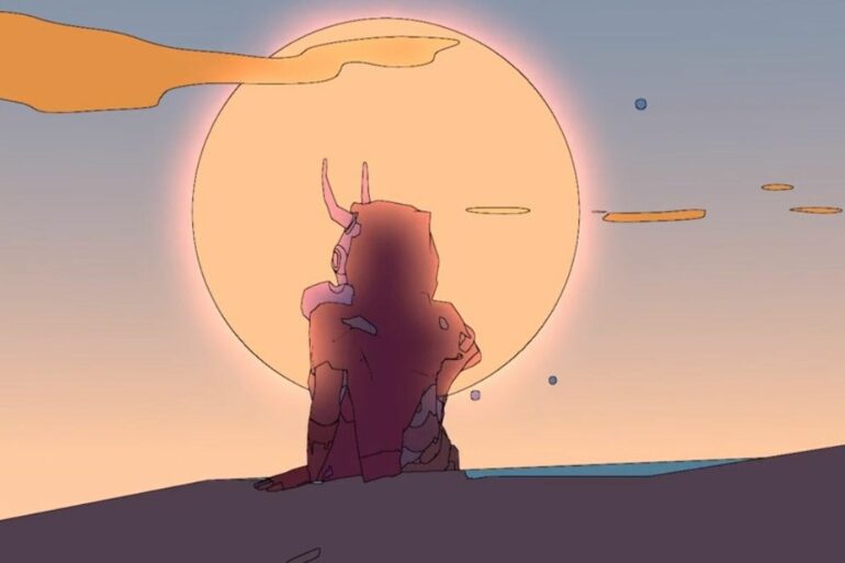 Sable sat looking at the sun in Sable