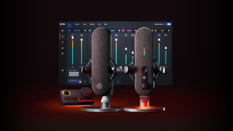 SteelSeries Alias Hero Shot of Microphones and Sonar for Streamers