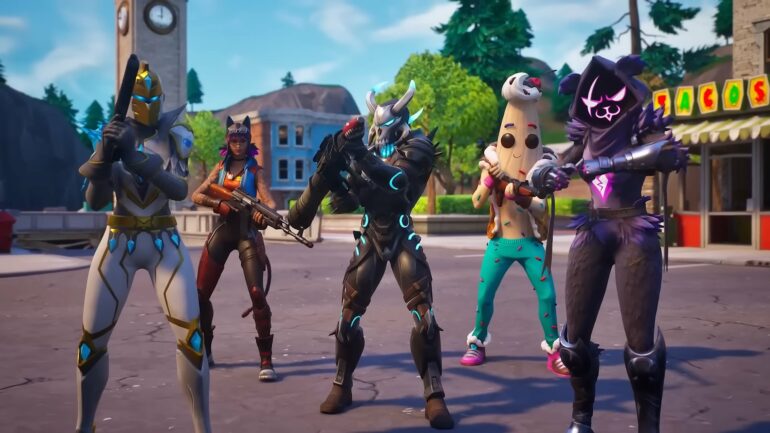 Fortnite OG characters standing in a line