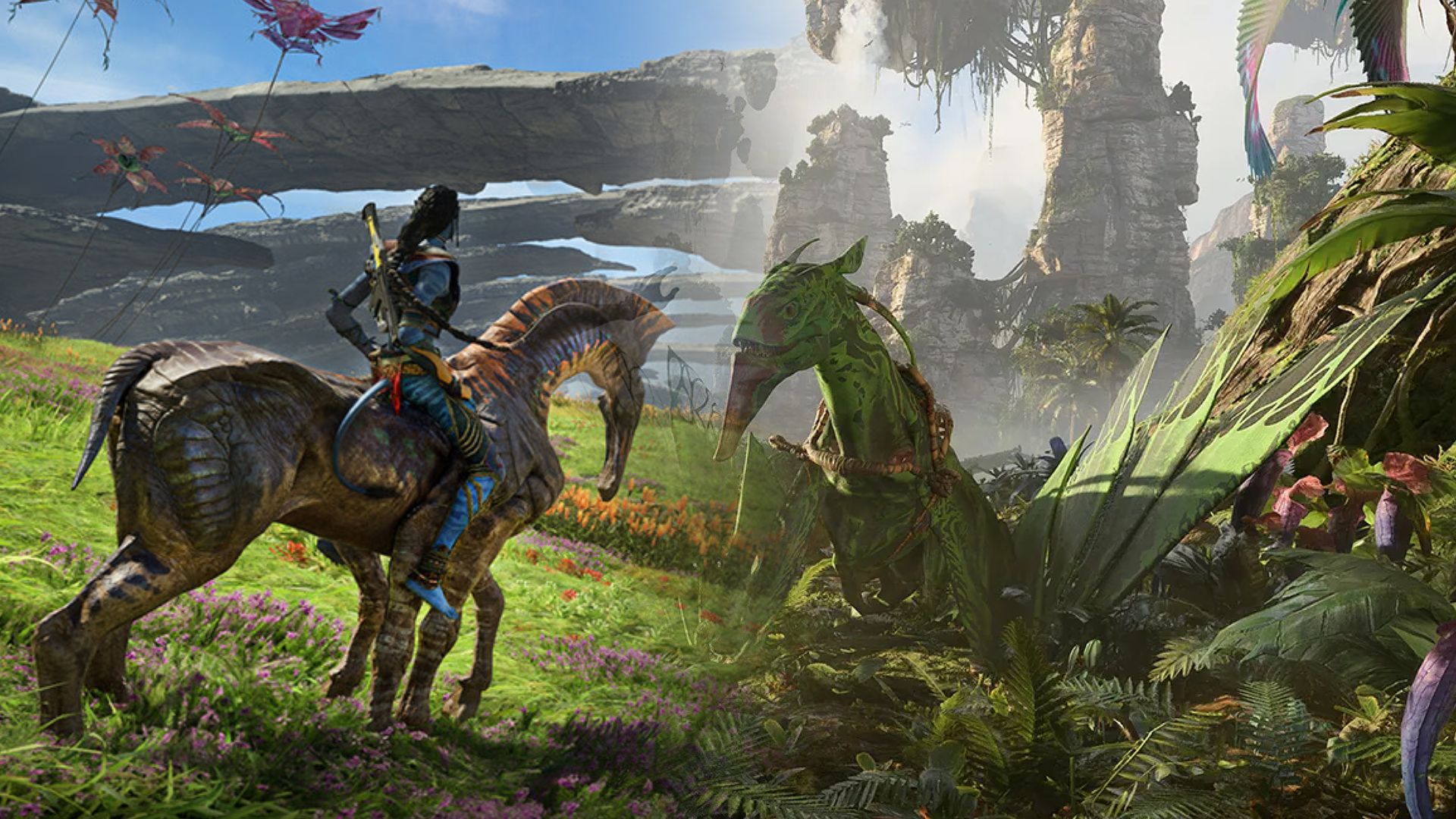 The Direhorse and Ikran in Avatar: Frontiers of Pandora
