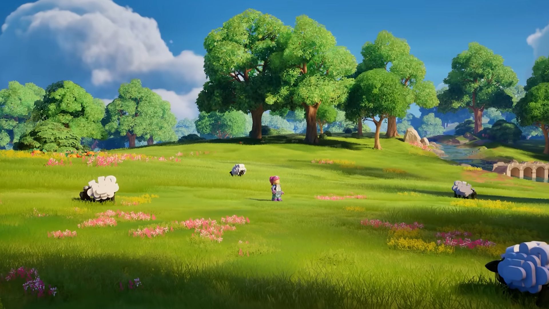 A field of trees in LEGO Fortnite