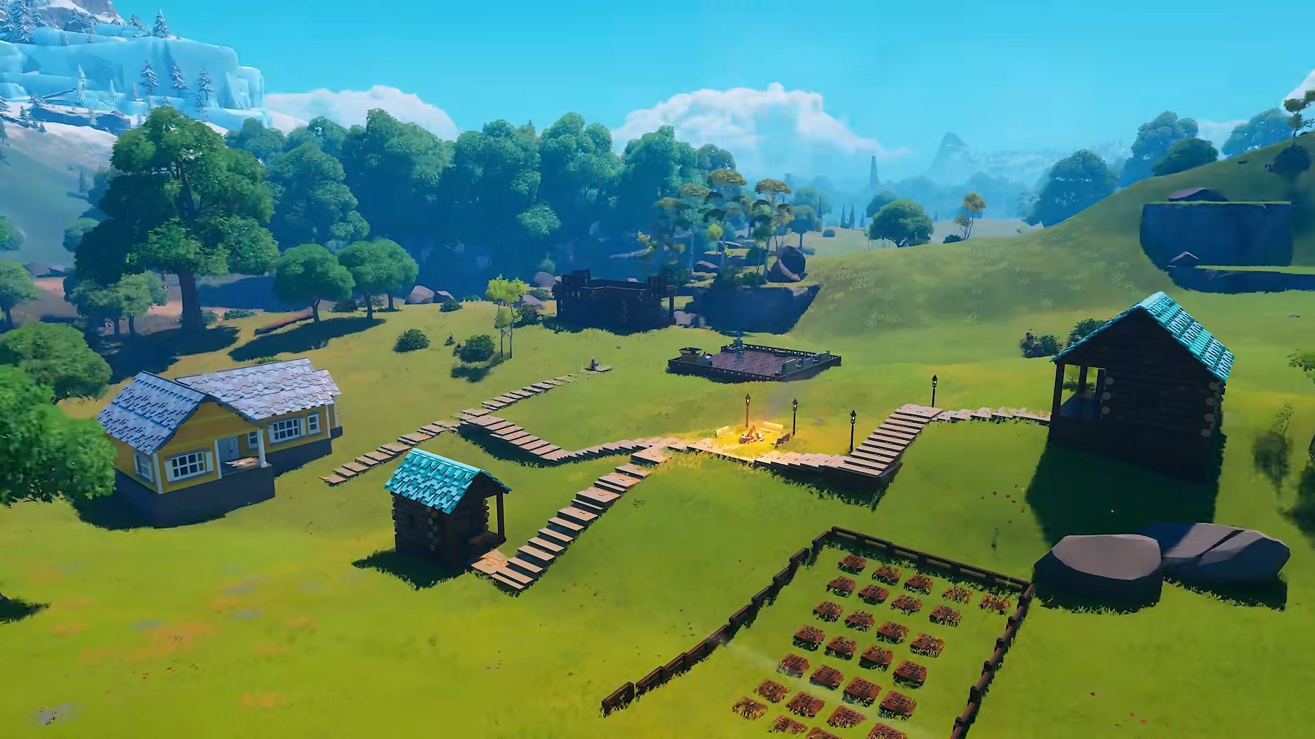 A village in LEGO Fortnite