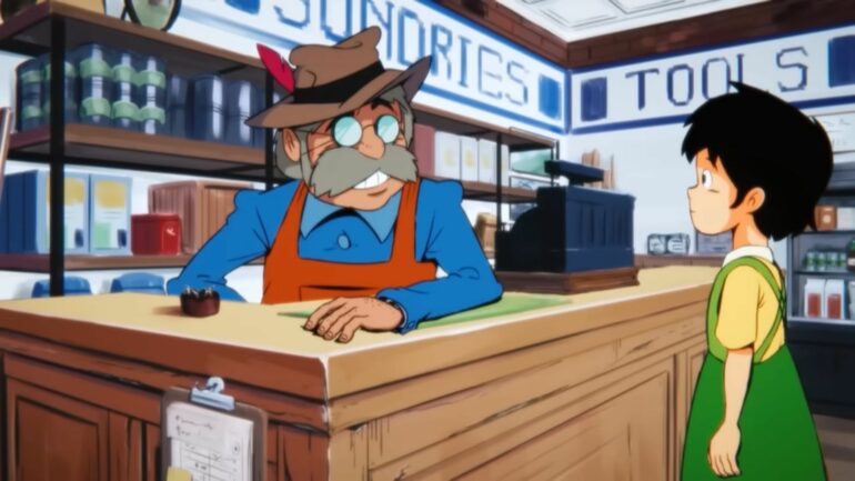 Protagonist of Vivarium talking to the shopkeeper from the Wholesome Snack event