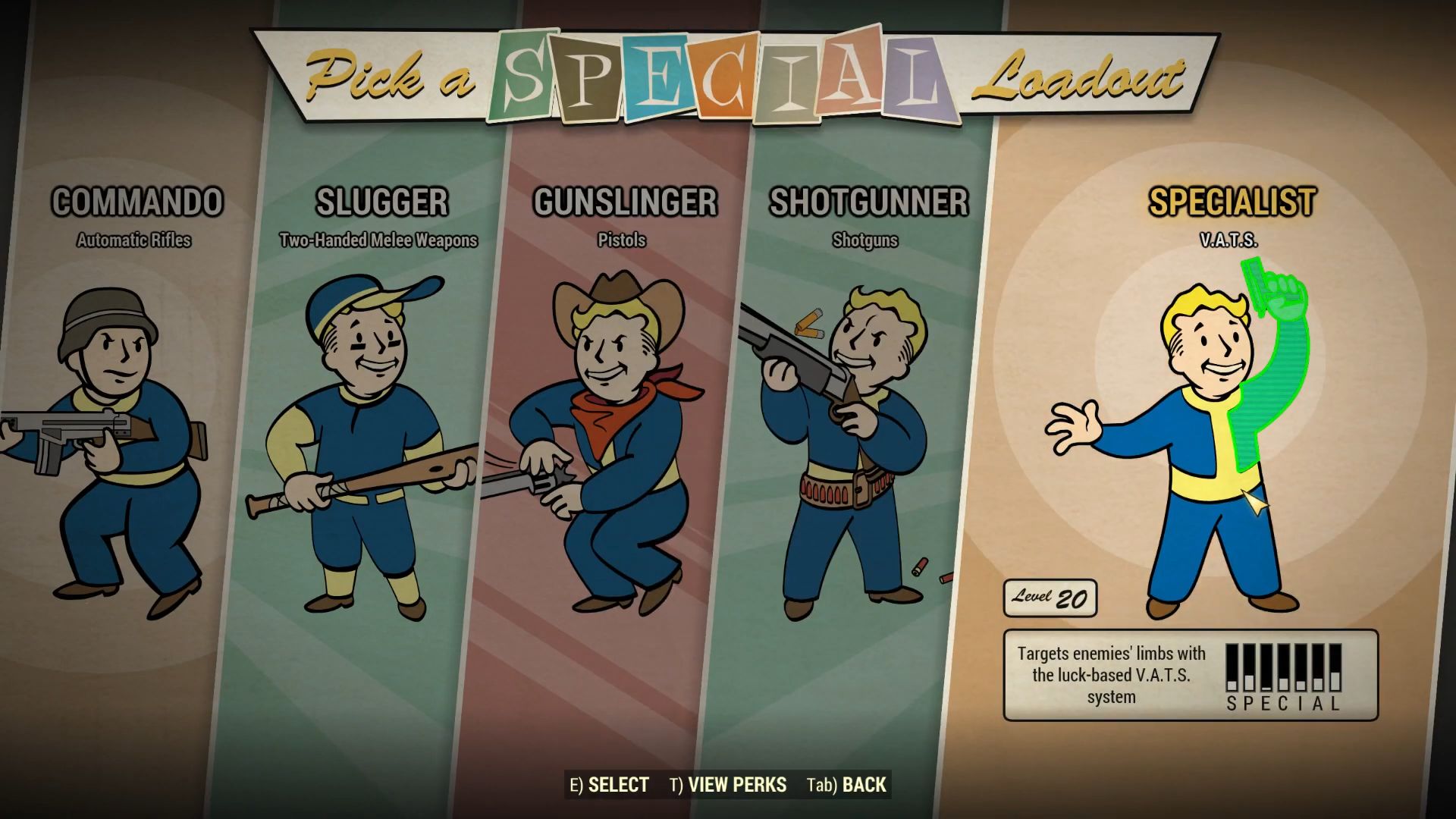 The Specialist loadout in Fallout 76