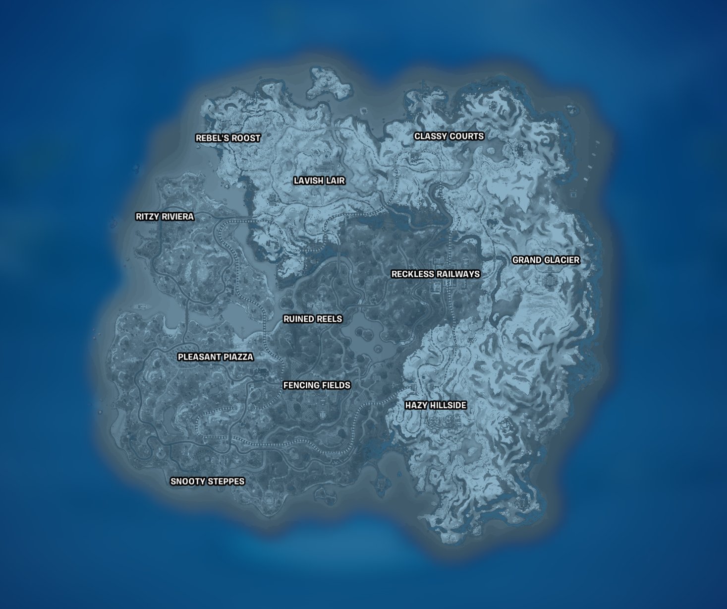 Fortnite Chapter 5 Season 1 Map with POIs
