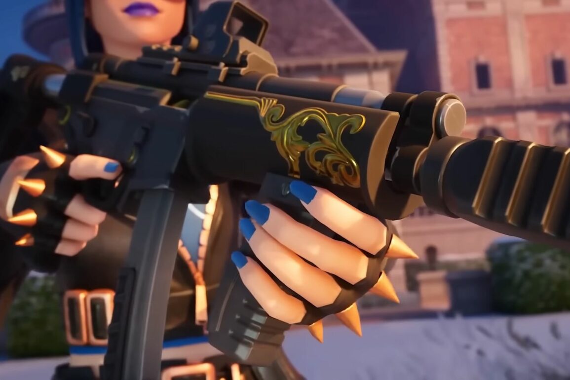 Fortnite character holding a modified weapon in Chapter 5 Season 1