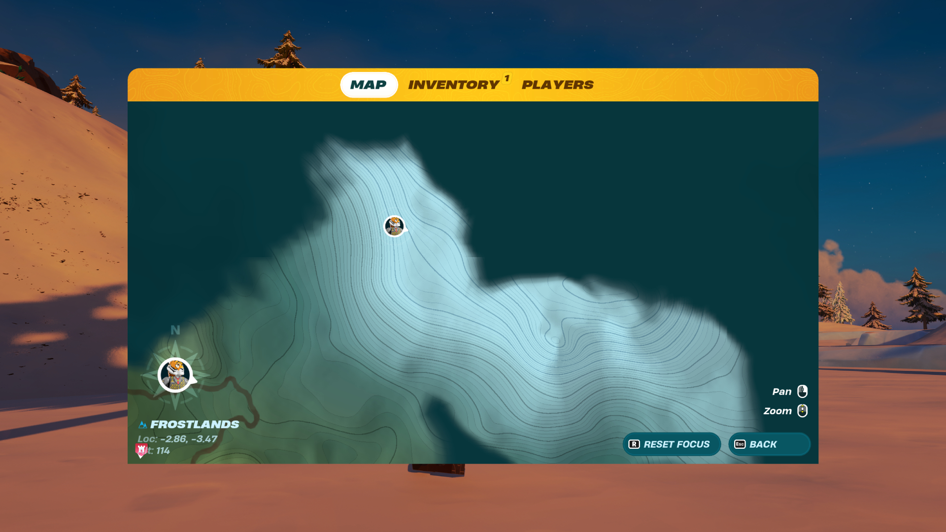 Frostlands on Map in LEGO Fortnite