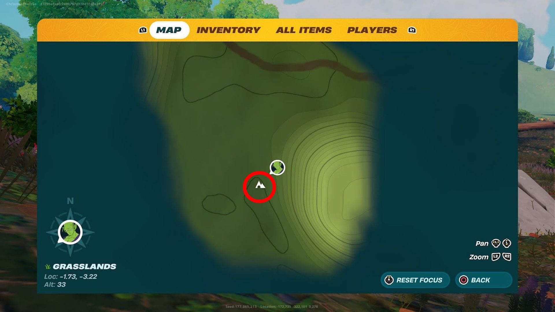 A cave icon on the map in LEGO Fortnite