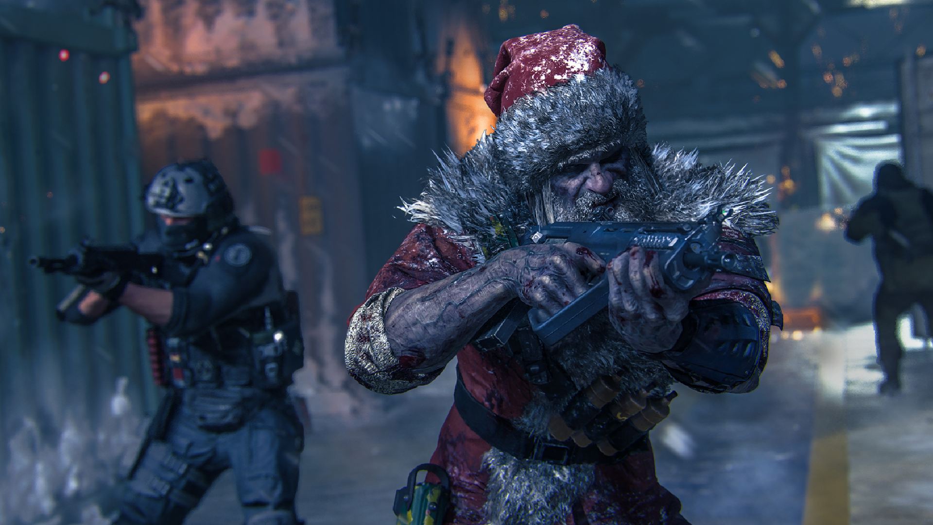 Zombie Santa with an SMG in MW3