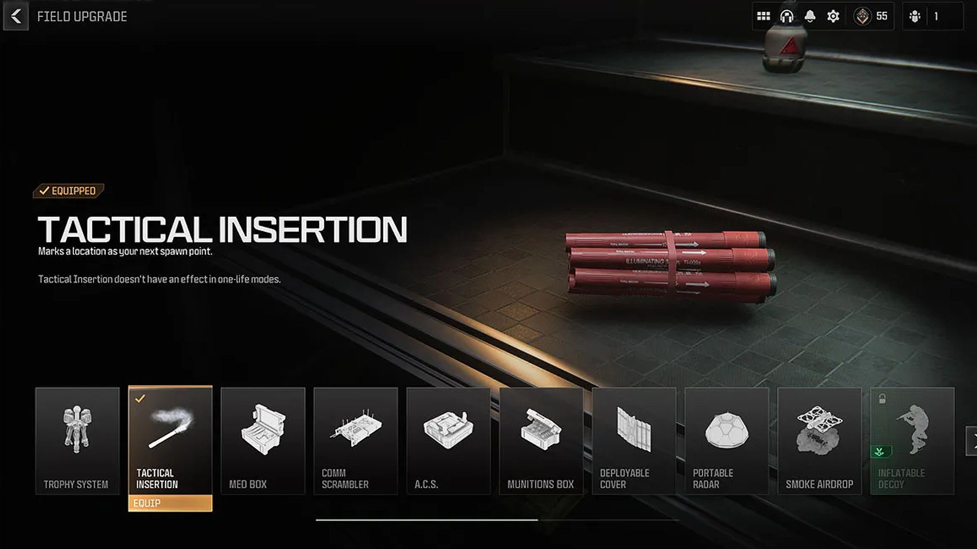 The Tactical Insertion Field Upgrade in MW3