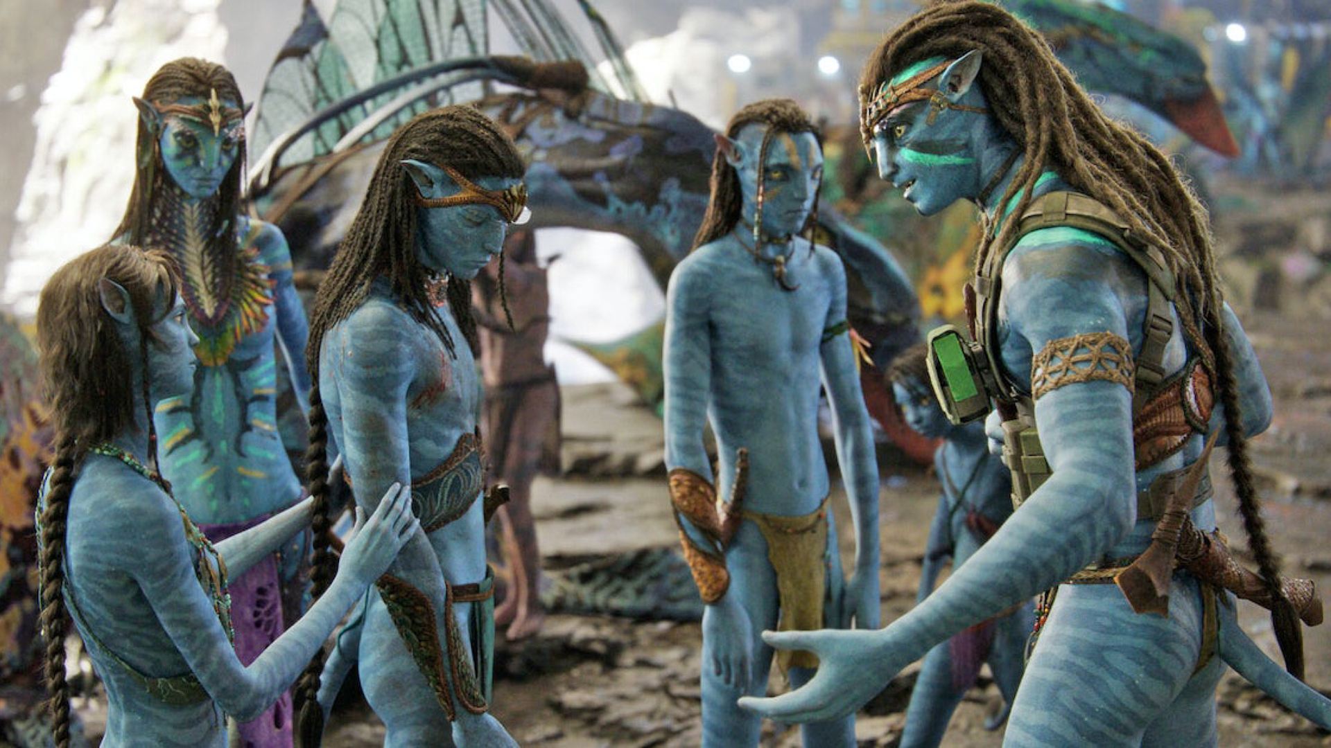 Jake Sully and his family in Avatar: Way of the Water