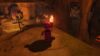 The player holding a torch in LEGO Fortnite