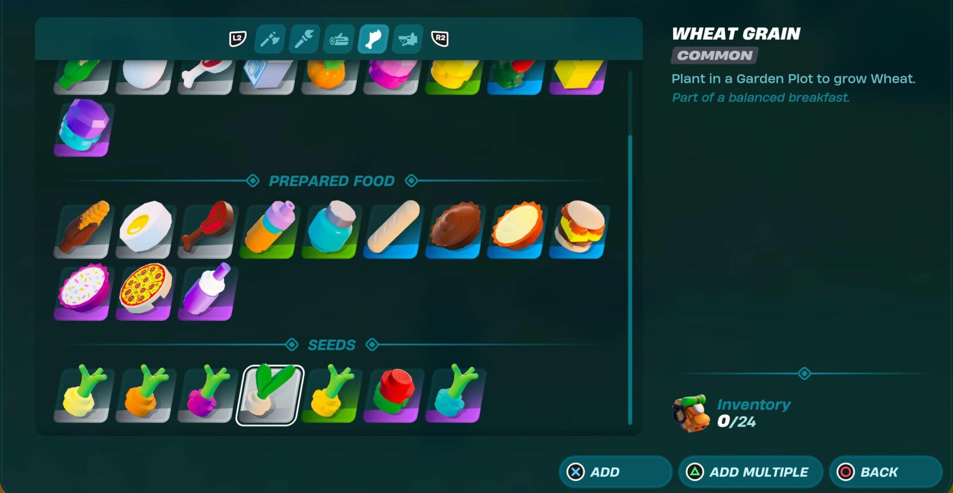 In-game Screenshot of Wheat Grain in LEGO Fortnite