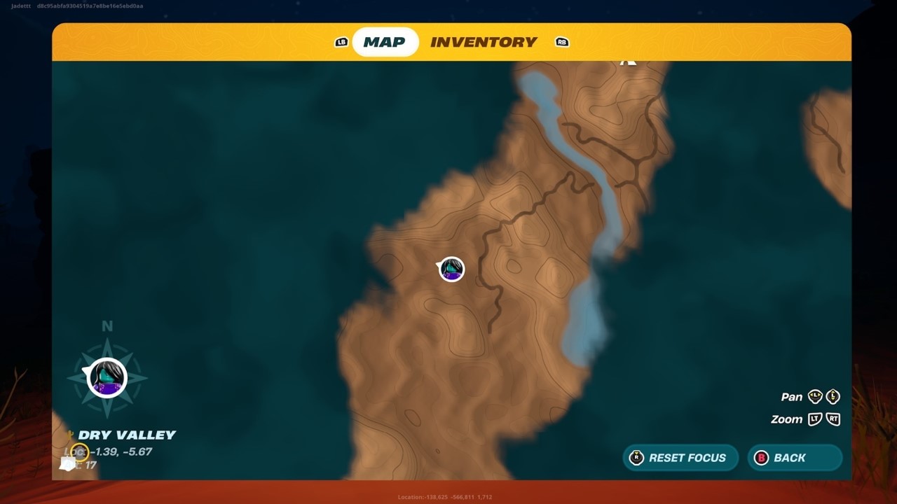 In-game Screenshot of the type of location where you can find a Lava Cave in LEGO Fortnite