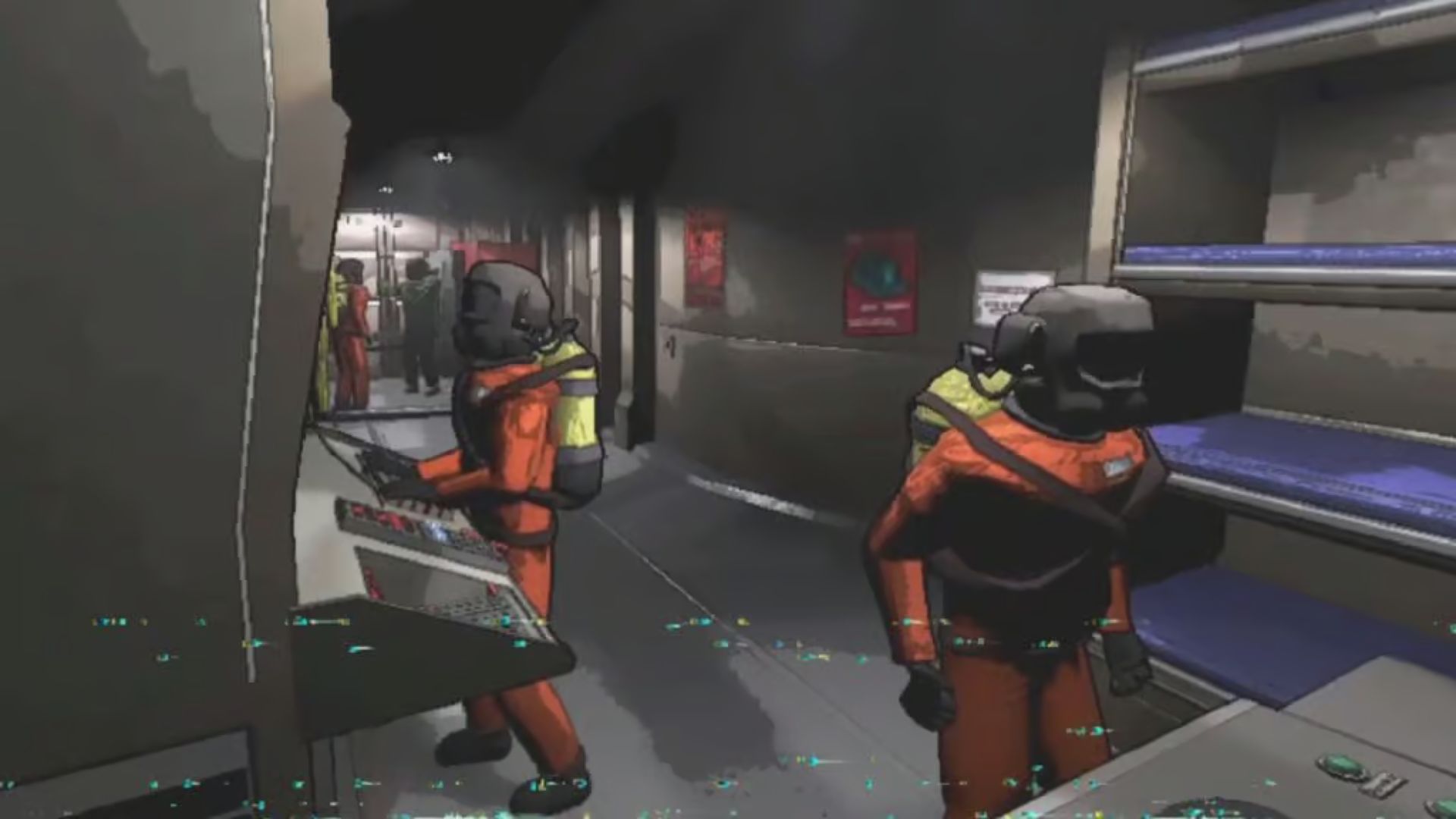 Two players in the ship in Lethal Company