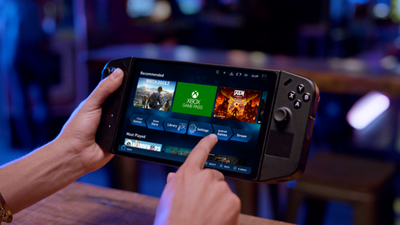 Lenovo Press Screenshot of someone holding device and playing it