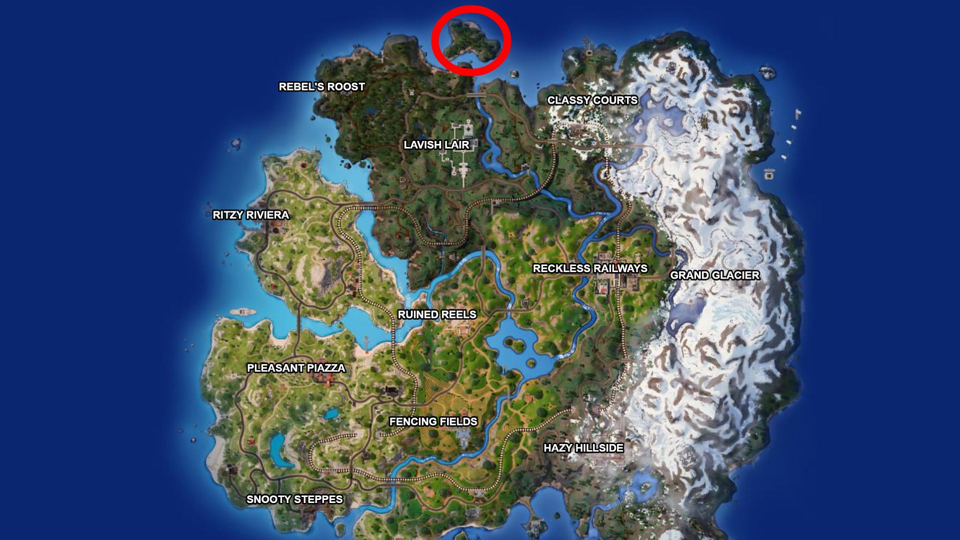 The location of the Solid Snake NPC in Fortnite