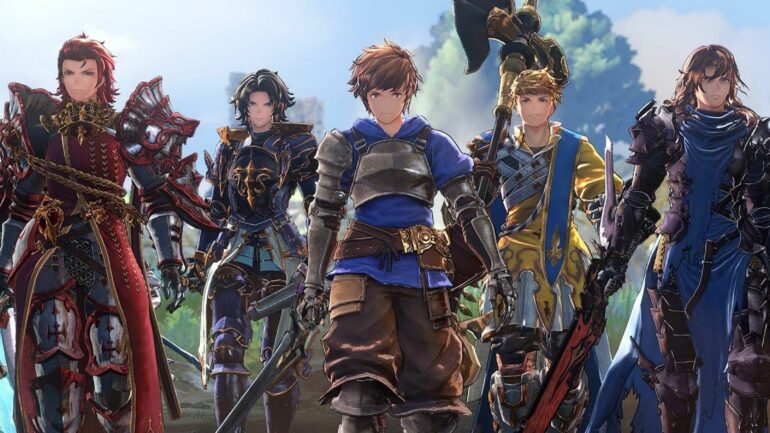 Gran, Percival, Vane, Lancelot, and Siegfried from Granblue Fantasy: Relink