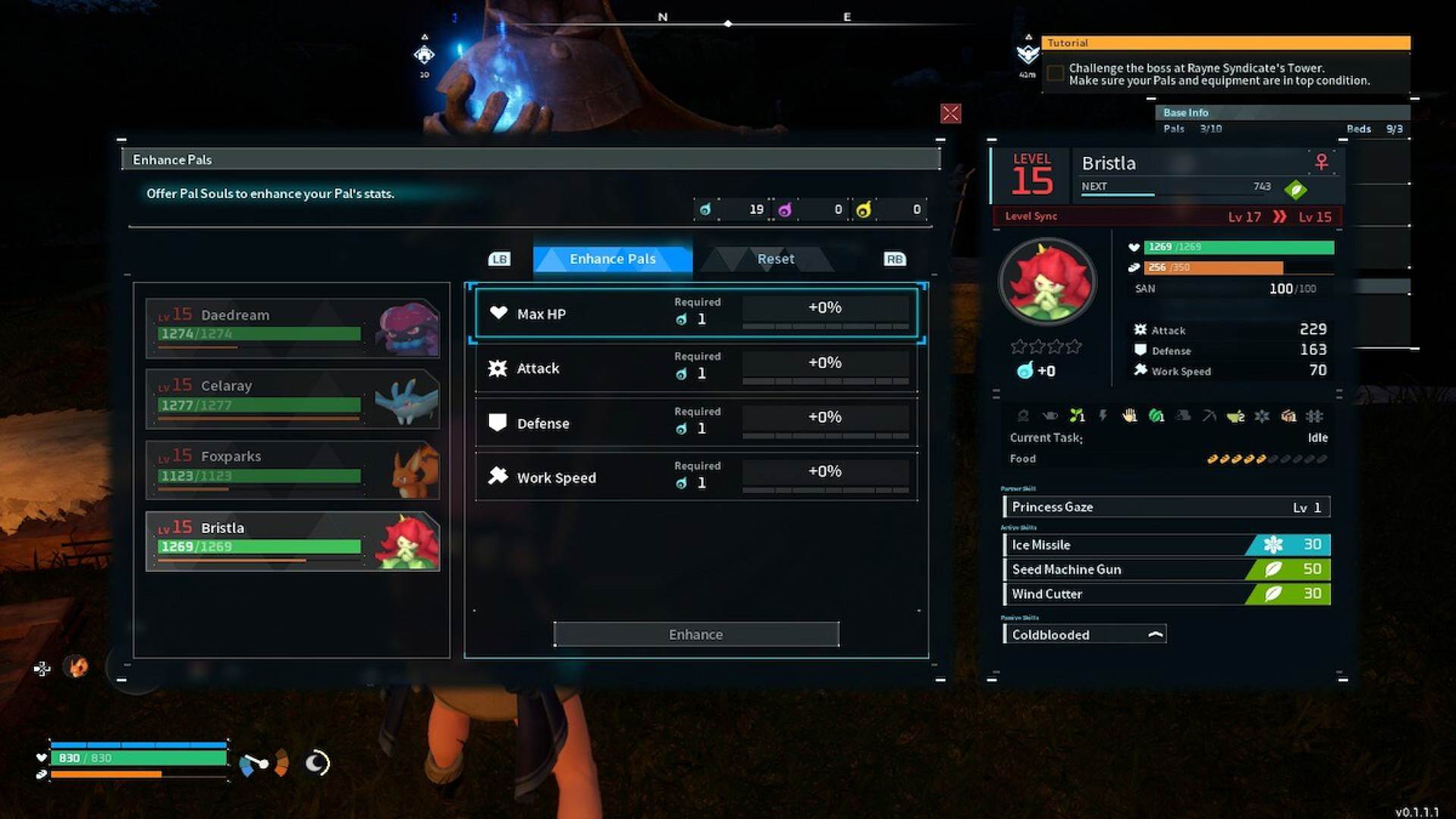 Bristla Palworld stats