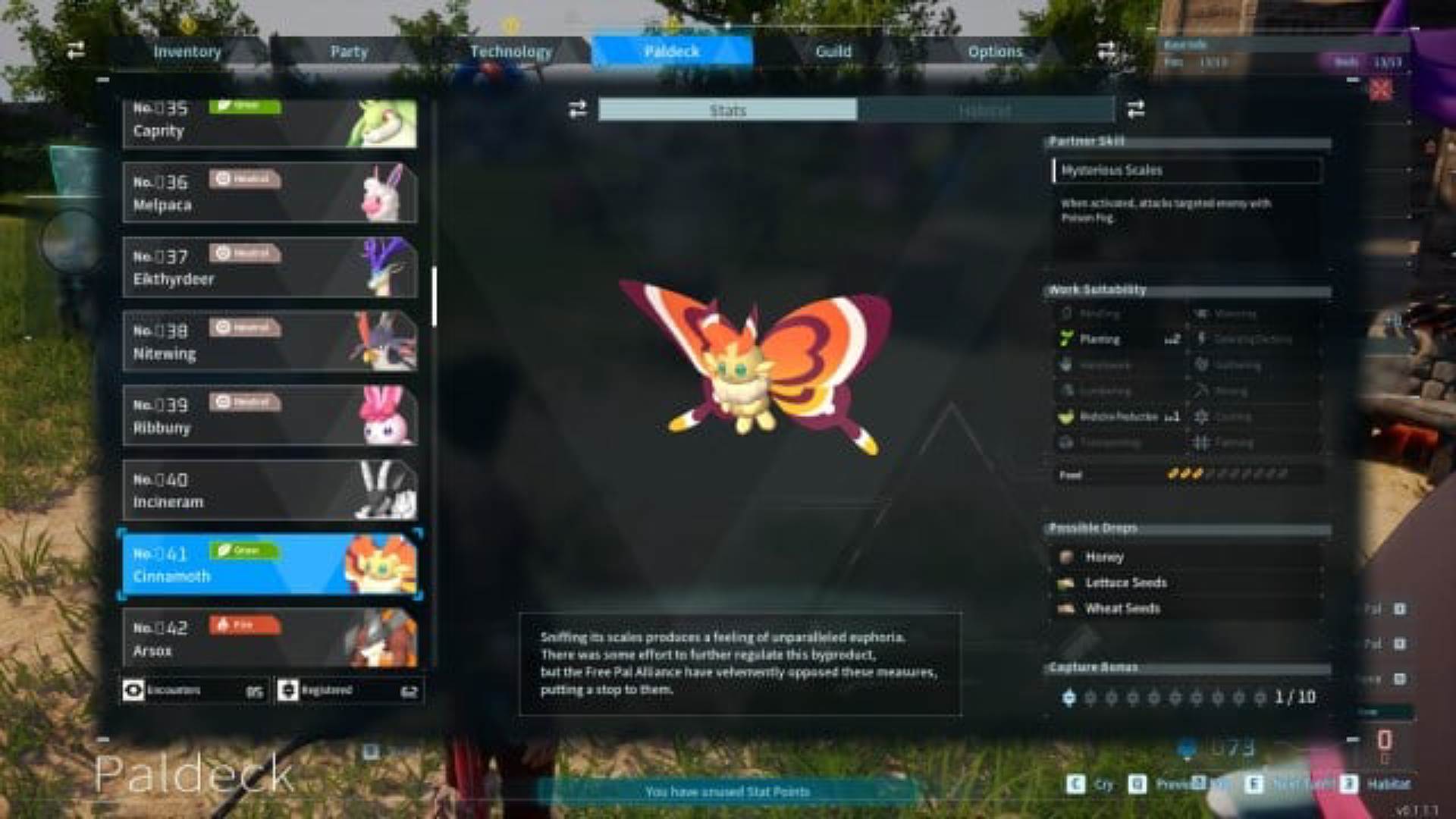 Cinnamoth Palworld deck