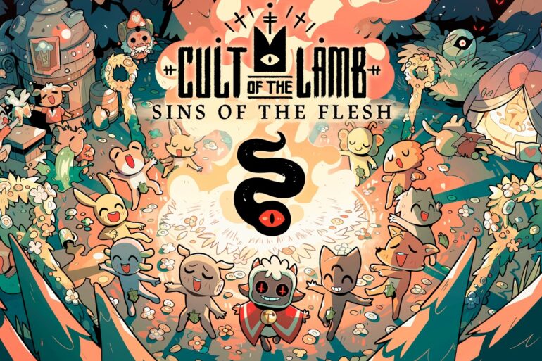 Cult of the Lamb Sins of the Flesh Key Art 4K