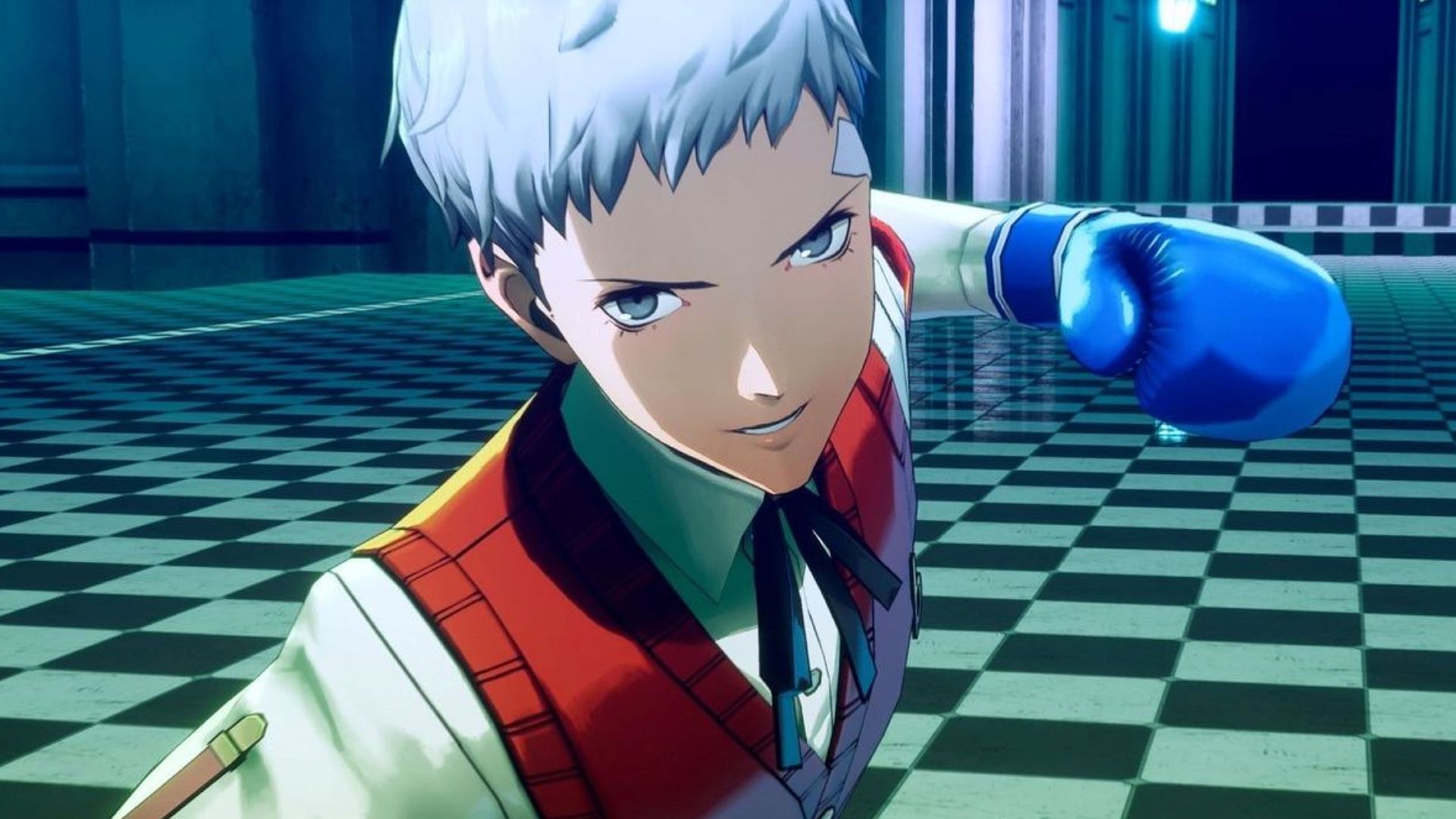 Akihiko Sanada with a boxing glove in Persona 3 Reload