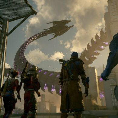 The Suicide Squad looking at a tentacle in Suicide Squad Kill the Justice League