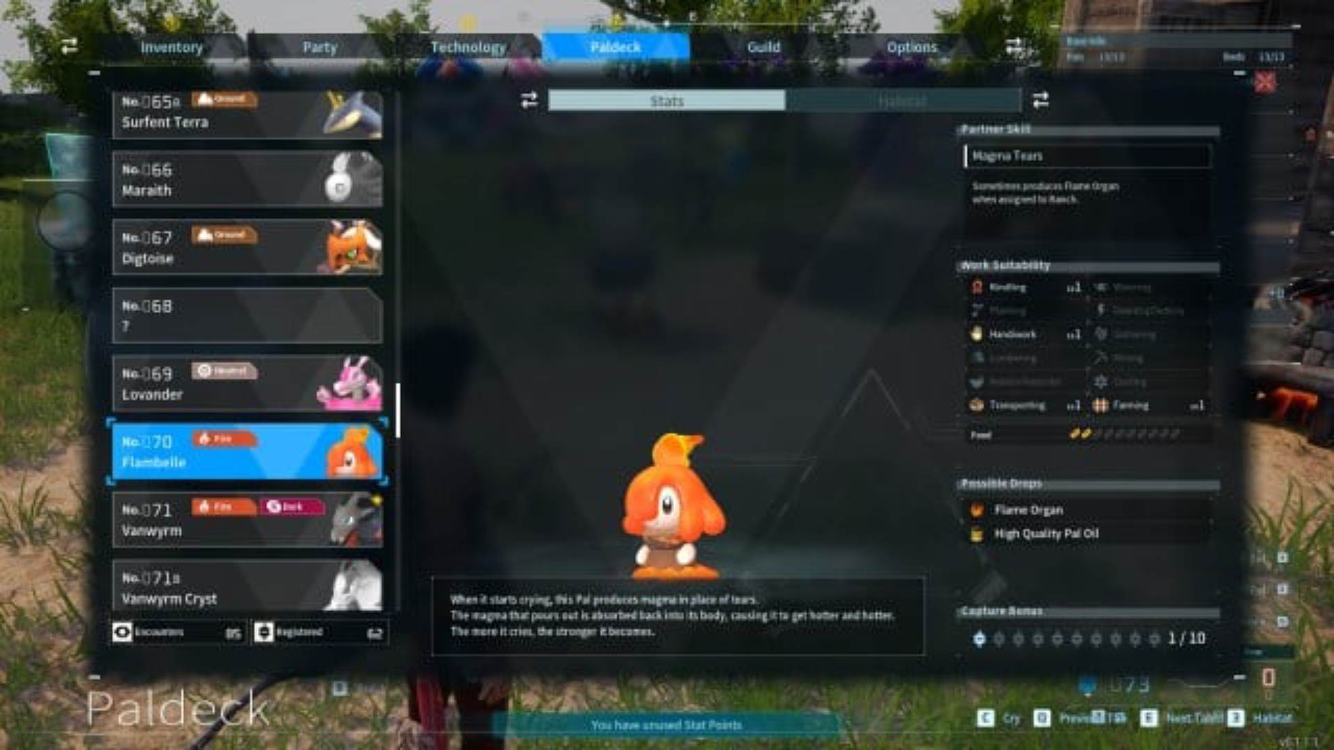 Flambelle palworld screen