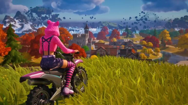 Fortnite characters on a dirt bike