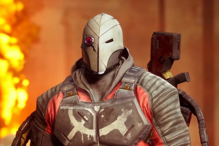Deadshot walking near fire in Suicide Squad: Kill the Justice League