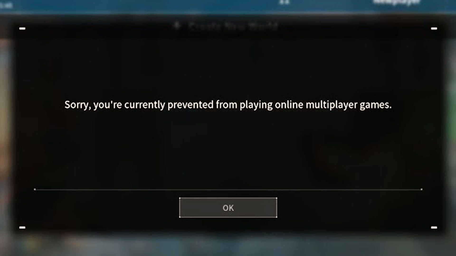 Palworld You're currently prevented from playing online multiplayer error