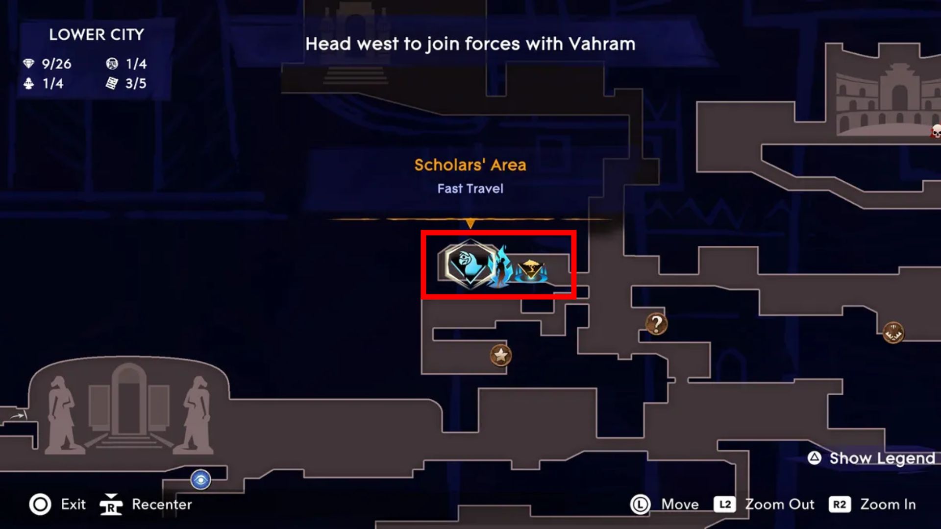 Prince of Persia: The Lost Crown fast travel location