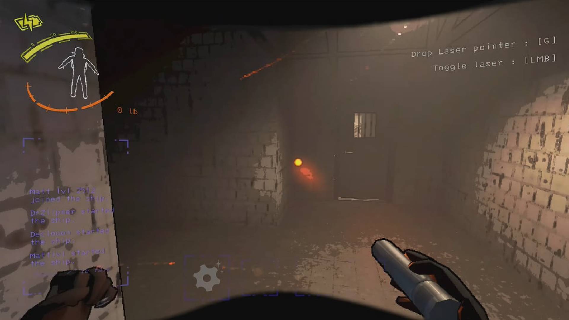 Lethal Company laser pointer screen