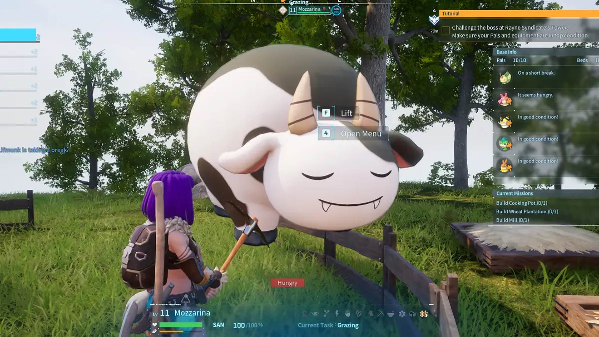 Mozzarina palworld open area