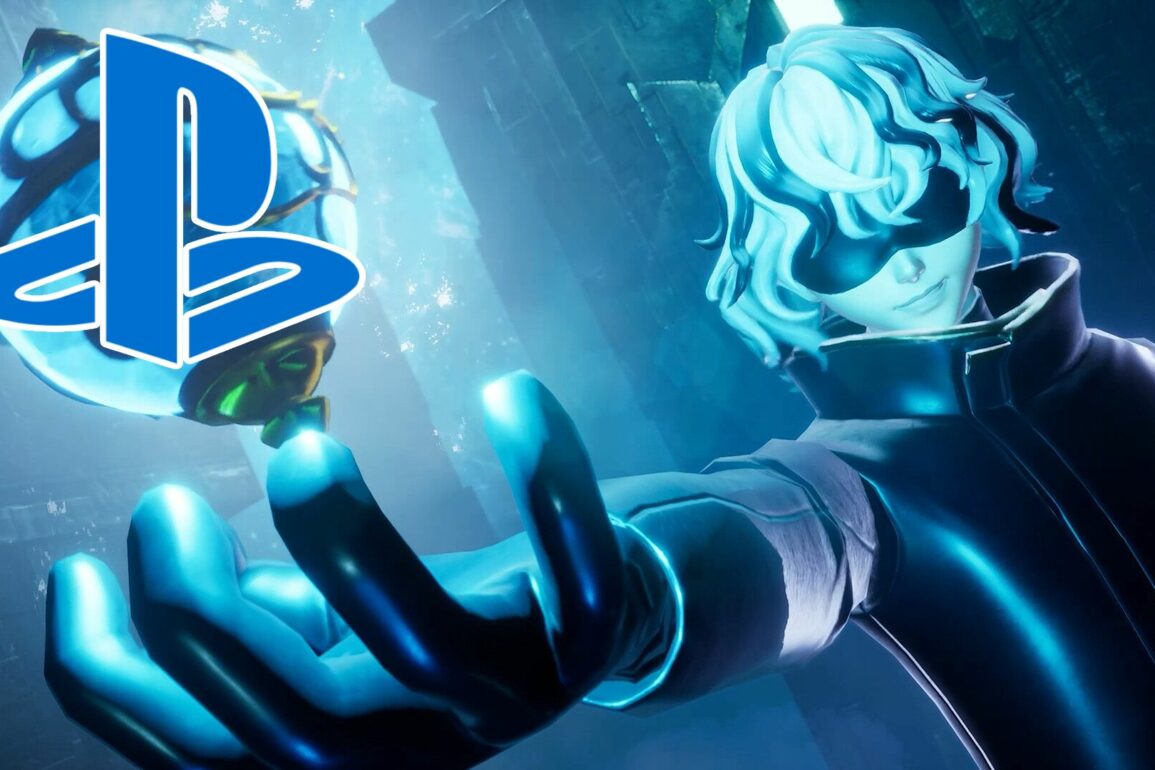 Palworld villain holding the PlayStation logo