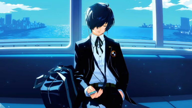 Persona 3 protagonist listening to music