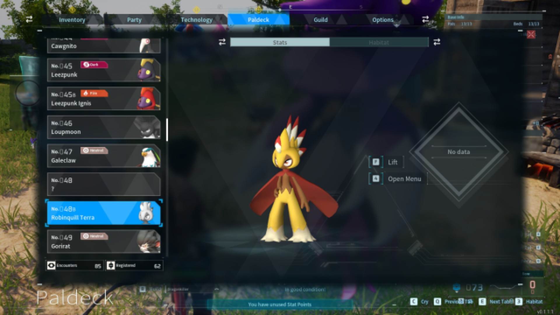 Robinquill Terra Palworld