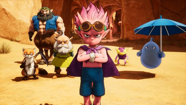 Beelzebub and his crew standing in Sand Land