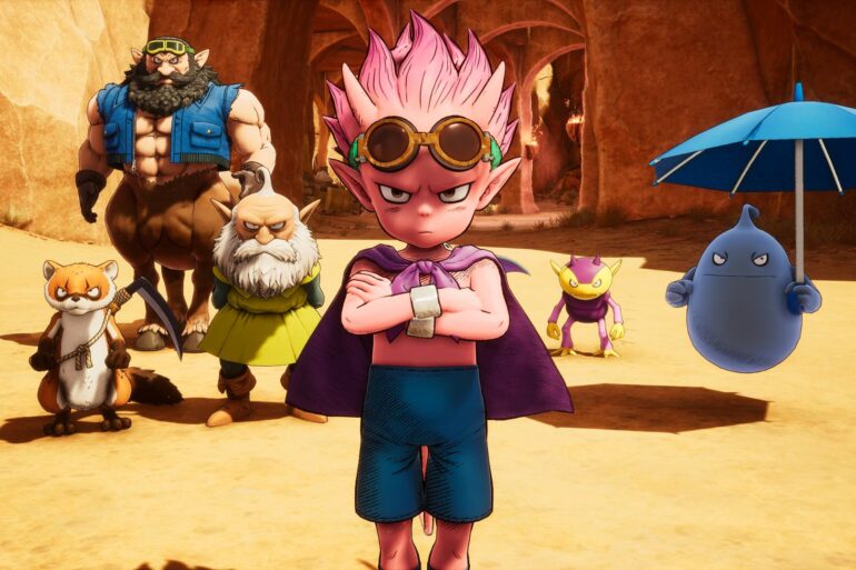 Beelzebub and his crew standing in Sand Land