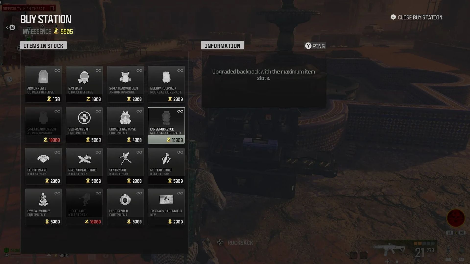 The Large Rucksack in a Buy Station in MW3