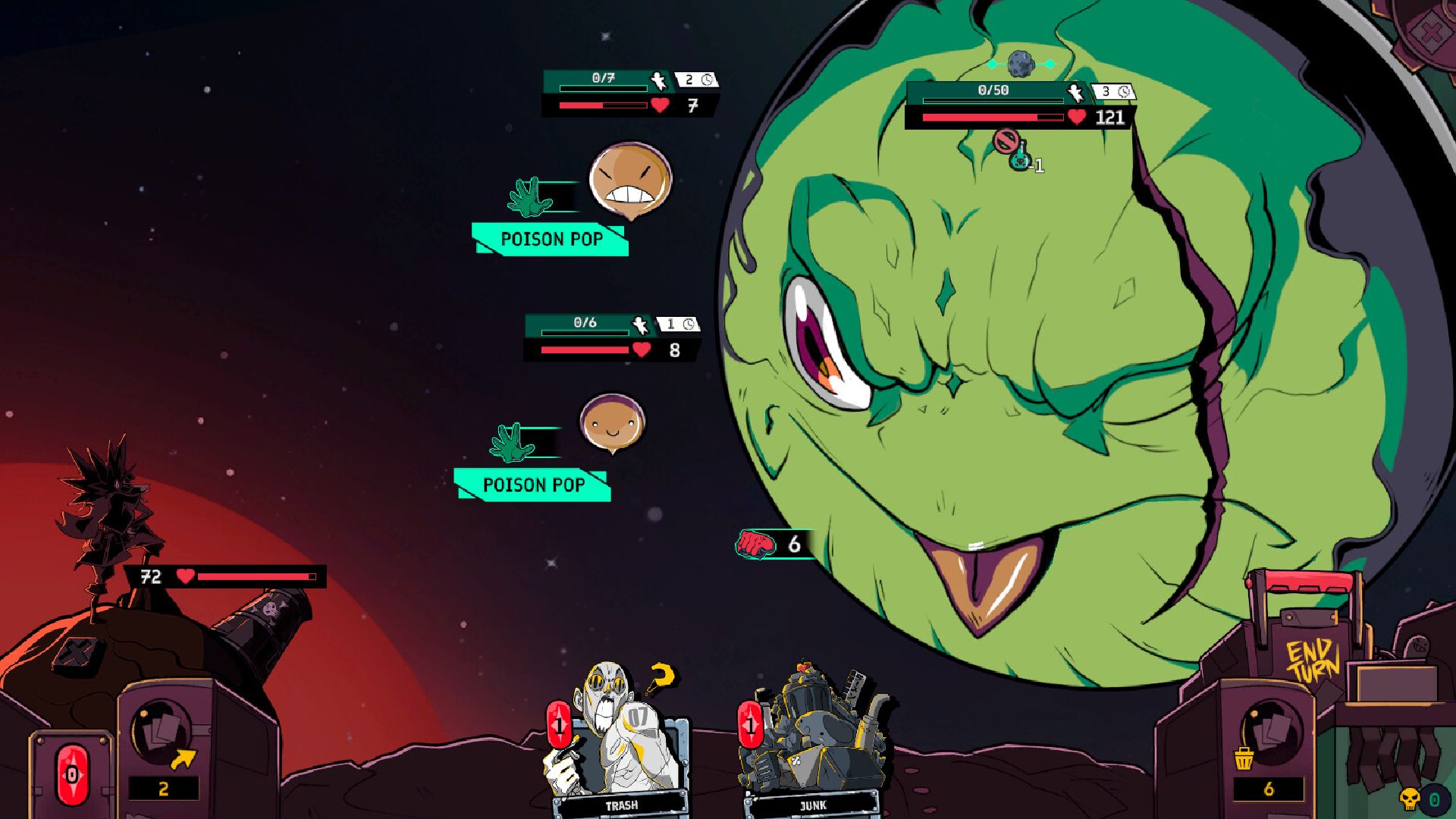 The player fighting a planet in Zet Zillions