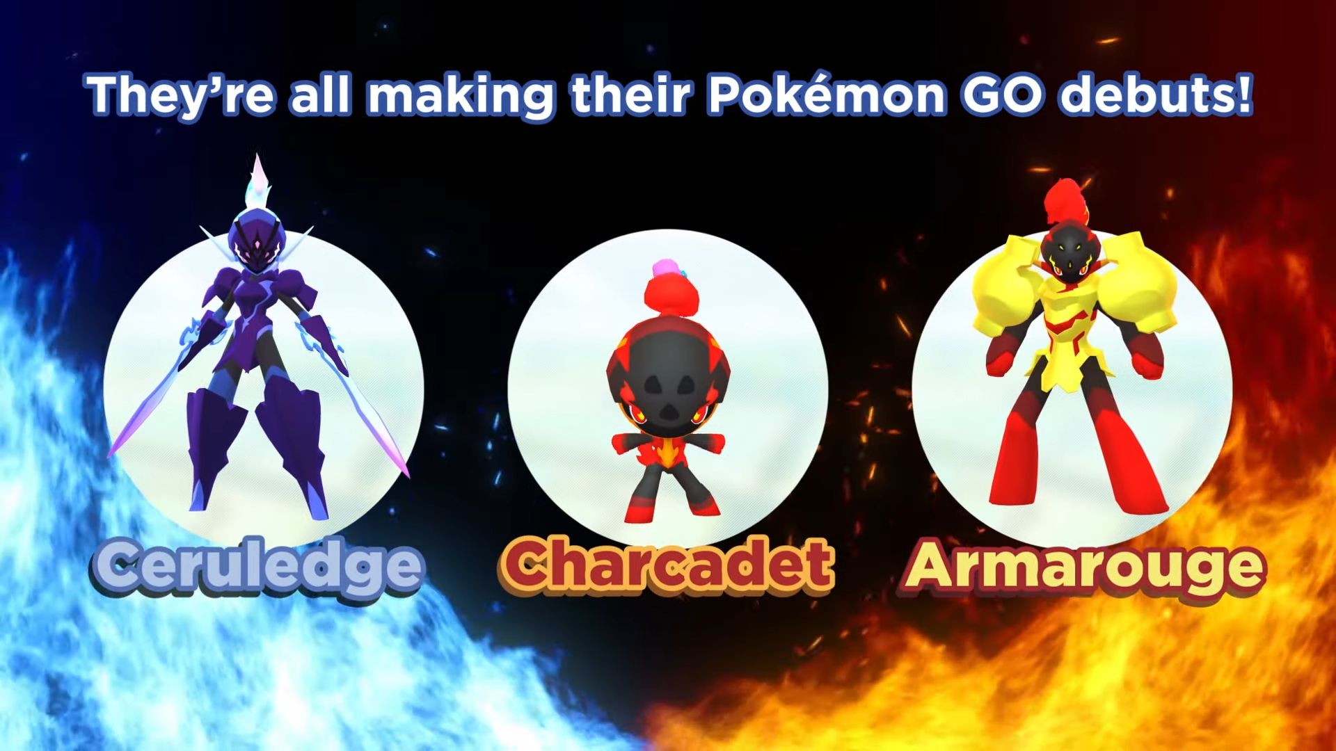 Charcadet, Armarouge, and Ceruledge in Pokemon Go