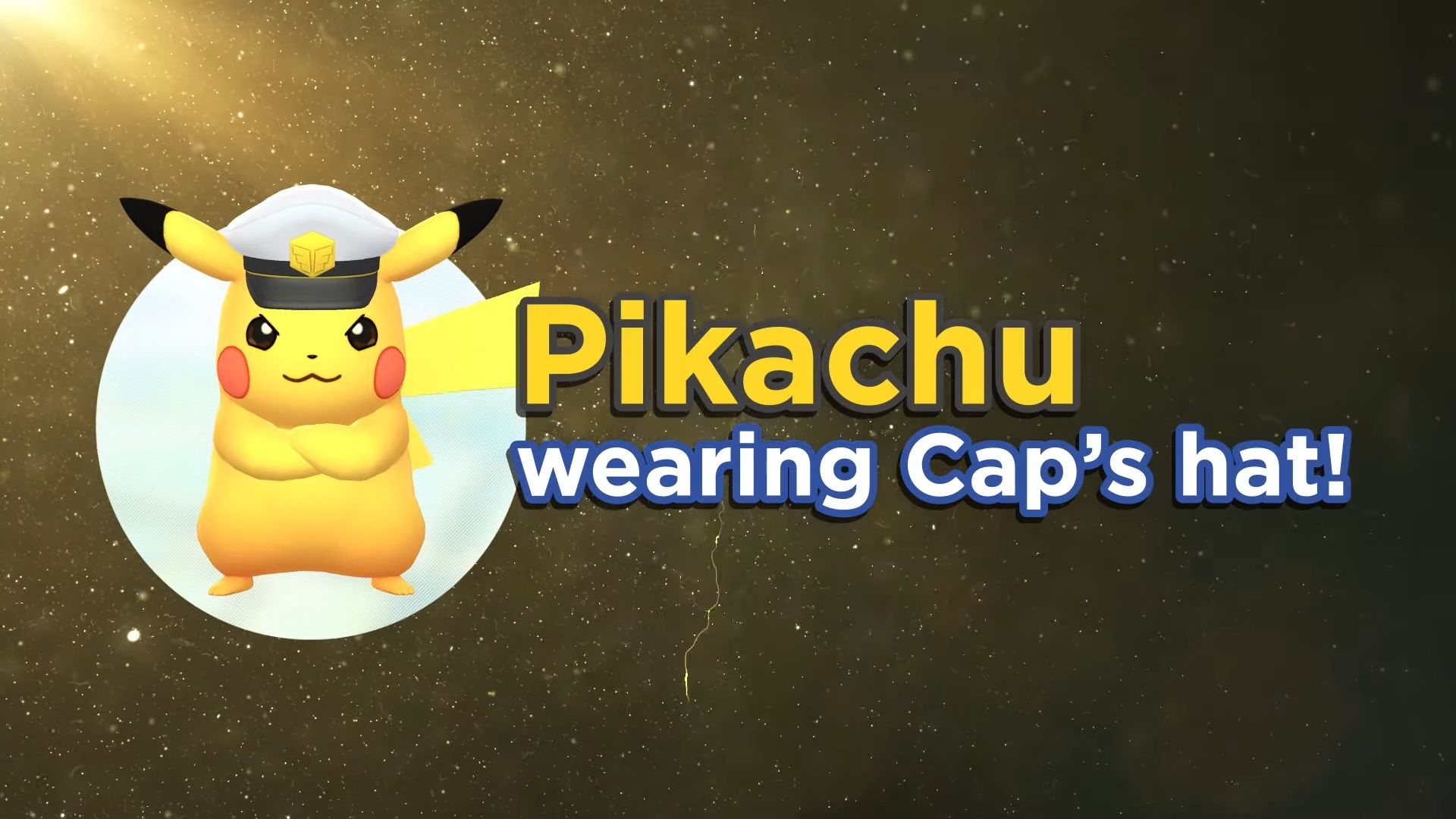 Pikachu wearing Cap's hat in Pokemon Go