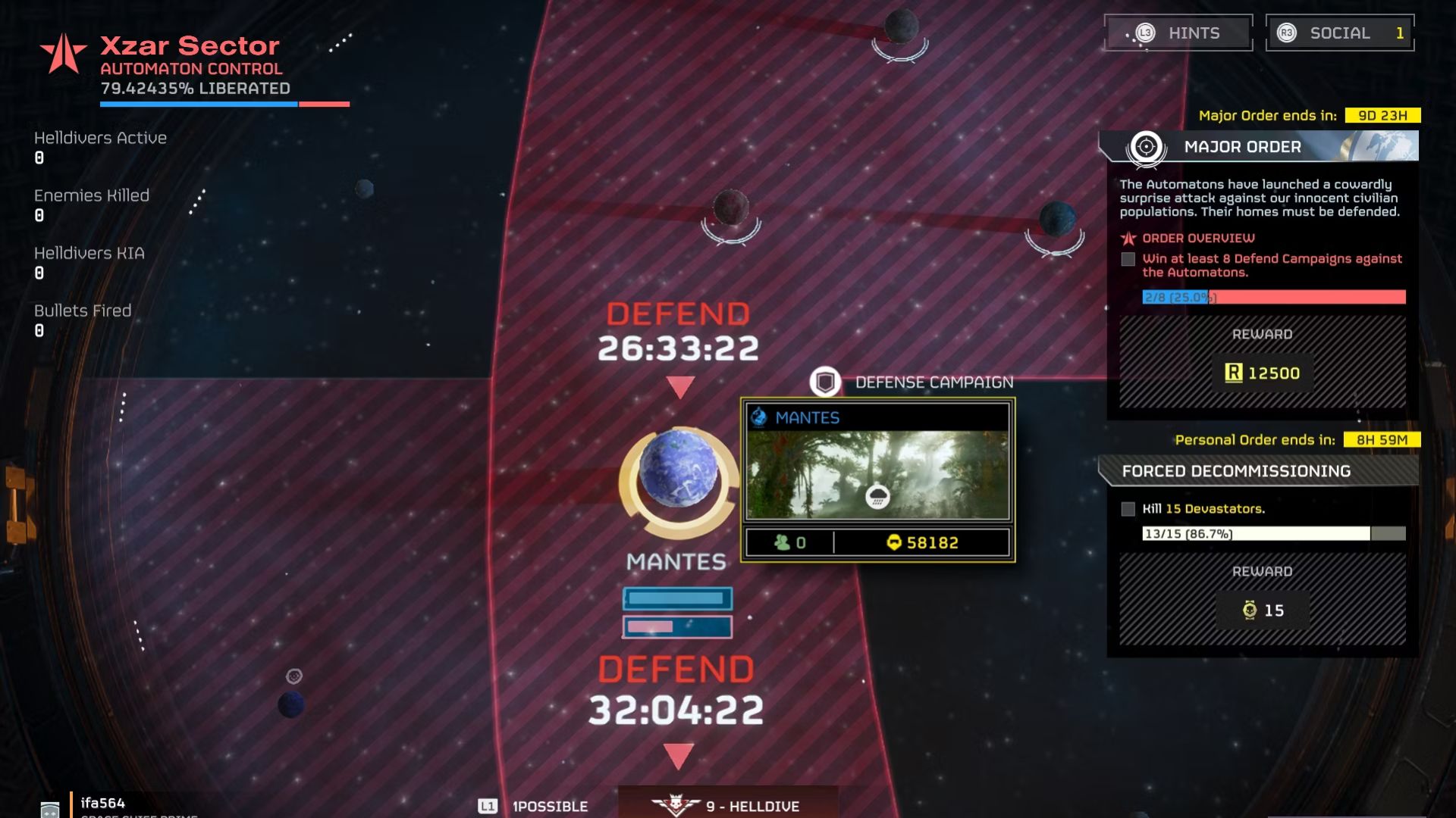 Automaton Defend Major Order in Galactic War Map in Helldivers 2
