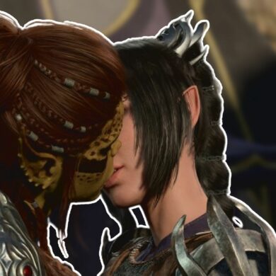 lae'zel and shadowheart kissing in Baldur's Gate 3