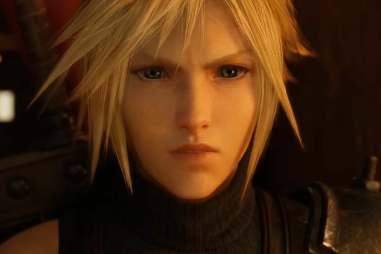 Close up of Cloud in Final Fantasy Rebirth